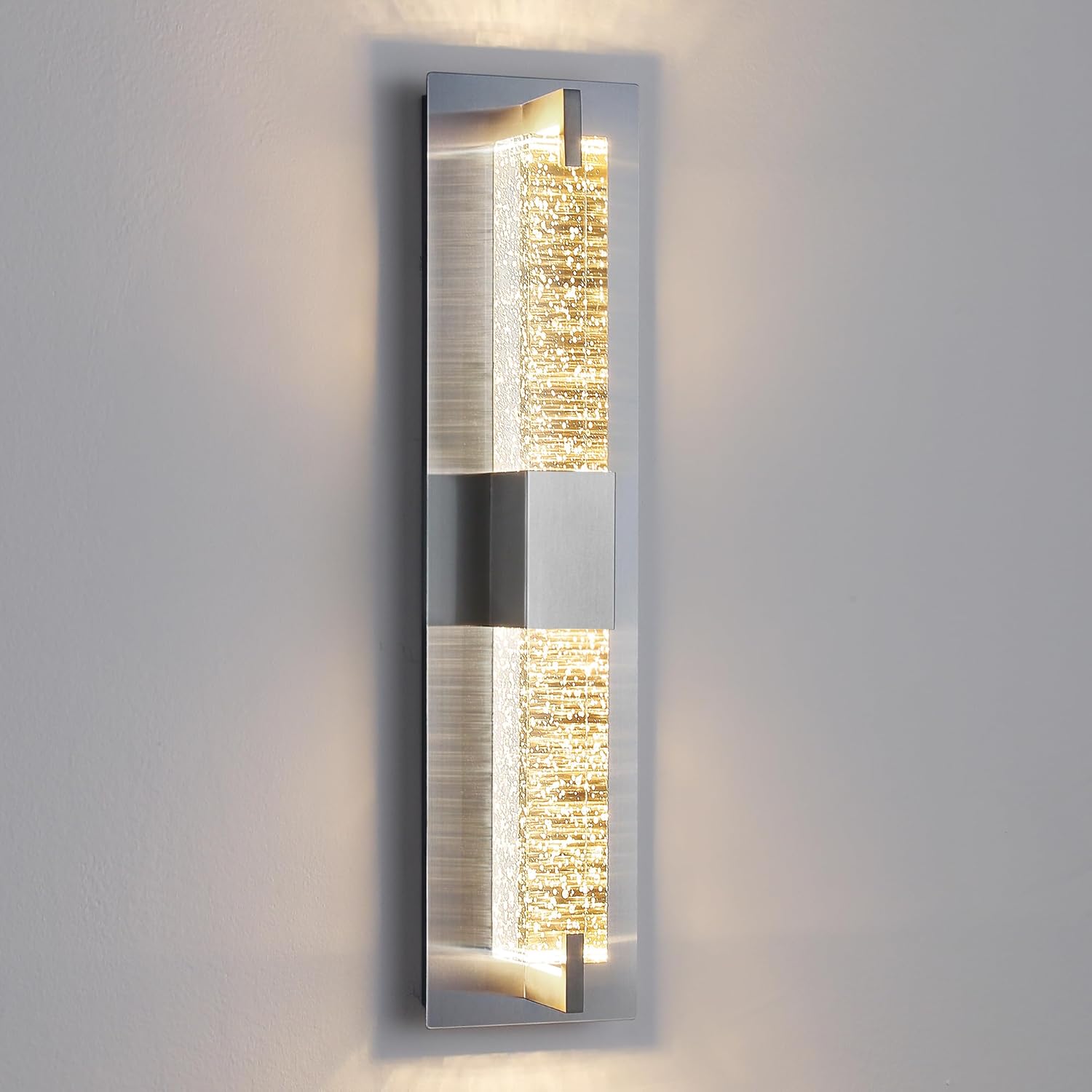 LED Wall Sconce Light: 19 Inch Modern Sconces Wall Lighting 3000K Dimmable Crystal Wall Lamps Indoor Bathroom Sconce Wall Mount Light Fixtures for Living Room/Bedroom/Hallway,Fast and free shipping.
