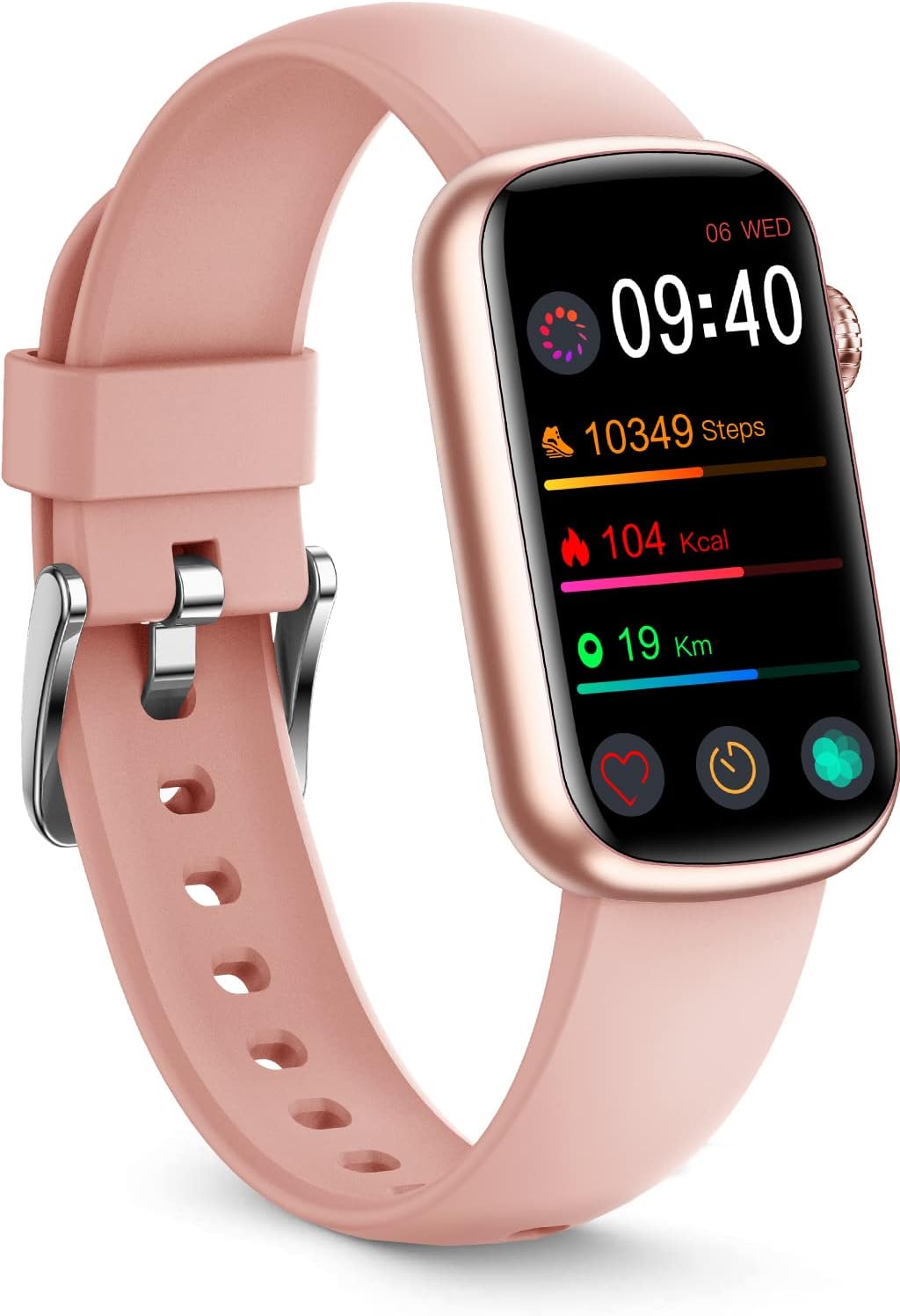 Slim Fitness Tracker with Blood Oxygen, Blood Pressure, 24/7 Heart Rate and Sleep Tracking, IP68 Waterproof Activity Trackers and Smart Watches with Step Tracker, Pedometer for Women