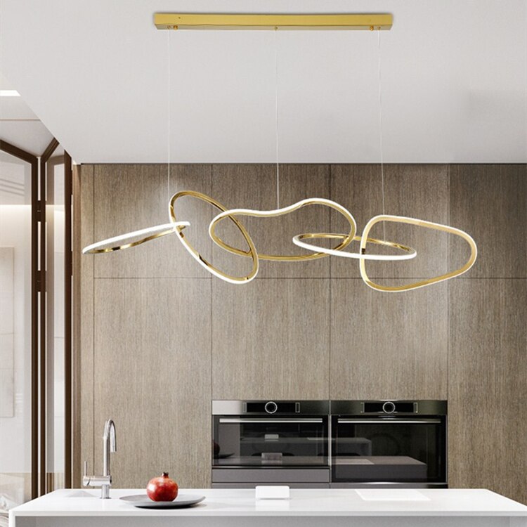 Art Decoration LED Golden Linear Nordic  Pendant Light, Free shipping to Canada, delivery 60 days.Certification ETL.