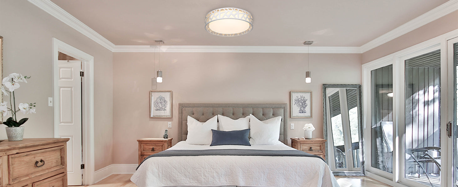 Flush Mount Ceiling Light,12" 20W 1400LM Ceiling Light, 3000K/3500K/4000K/5000K/6500K,White Finished,LED Dimmable Lighting Fixture for Kitchen, Hallway, Bedroom, Laundry,ETL Certified,Free and fast shipment.