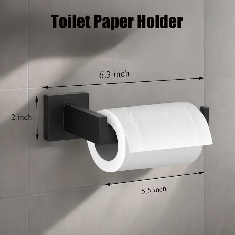 5pcs Matte Black Hardware Set, 16 Inch Towel Bar, Towel Racks, Toilet Paper Holder, SUS304 Stainless Steel WallMounted, Towel Racks,FAST AND FREE SHIPPING.