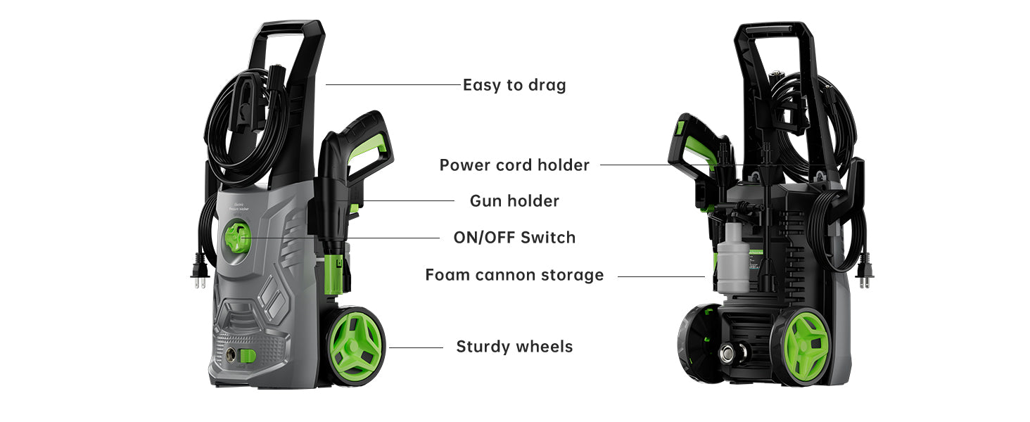 Pressure Washer, 4000PSI 2.6 GPM Max Power Washer with Foam Cannon 23FT Hose PATOOLIO Electric High Pressure Washer for Fences, Patios, Decks, Patios and Cars Visit the Patoolio Store,Free and fast delivery.