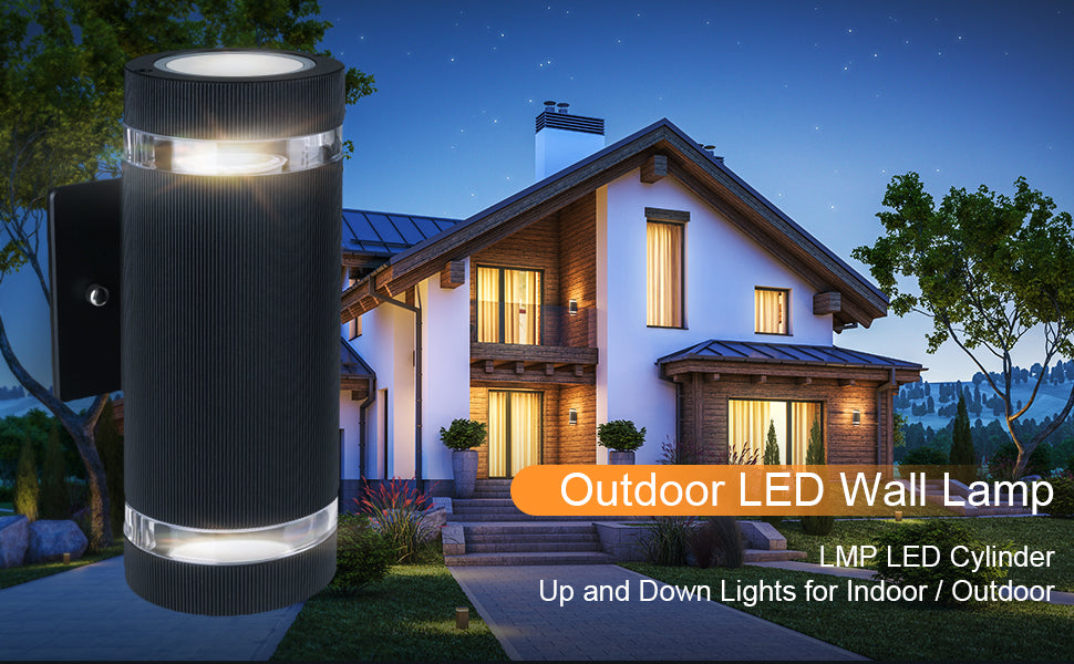 LED Porch Up and Down Lights Outdoor Wall Light,Body in Aluminum Waterproof Outdoor Wall Lamps,3000K 5W with Certificate ETL 1 Pack,FAST DELIVERY I WEEK.