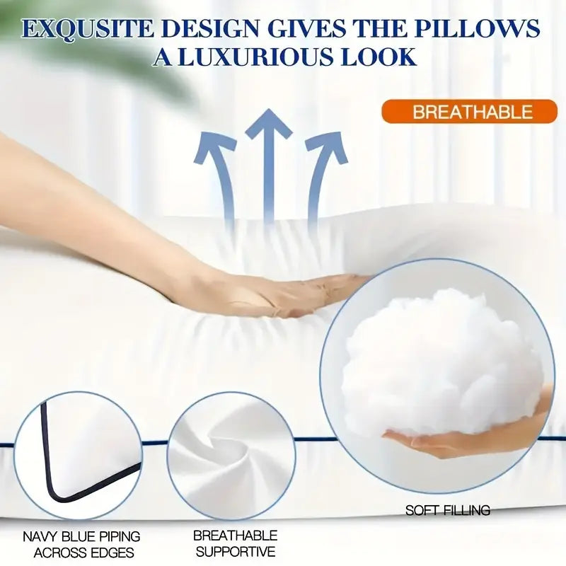 4pcs  Queen Cooling Bed Pillows, 3D Microfiber Fill, Breathable Polyester Cover, Soft & Washable, Multi-Position Sleeper Pillows with Space Theme, for All-Season Comfort, Adult Casual Style.Fast and free shipping.