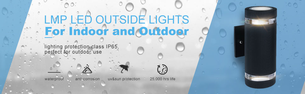 LED Porch Up and Down Lights Outdoor Wall Light,Body in Aluminum Waterproof Outdoor Wall Lamps,3000K 5W with Certificate ETL 1 Pack,FAST DELIVERY I WEEK.