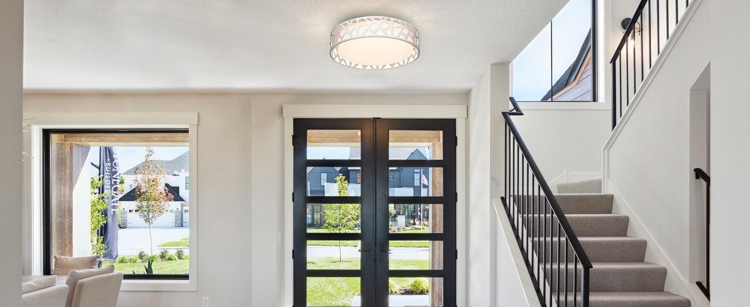 Flush Mount Ceiling Light,12" 20W 1400LM Ceiling Light, 3000K/3500K/4000K/5000K/6500K,White Finished,LED Dimmable Lighting Fixture for Kitchen, Hallway, Bedroom, Laundry,ETL Certified,Free and fast shipment.