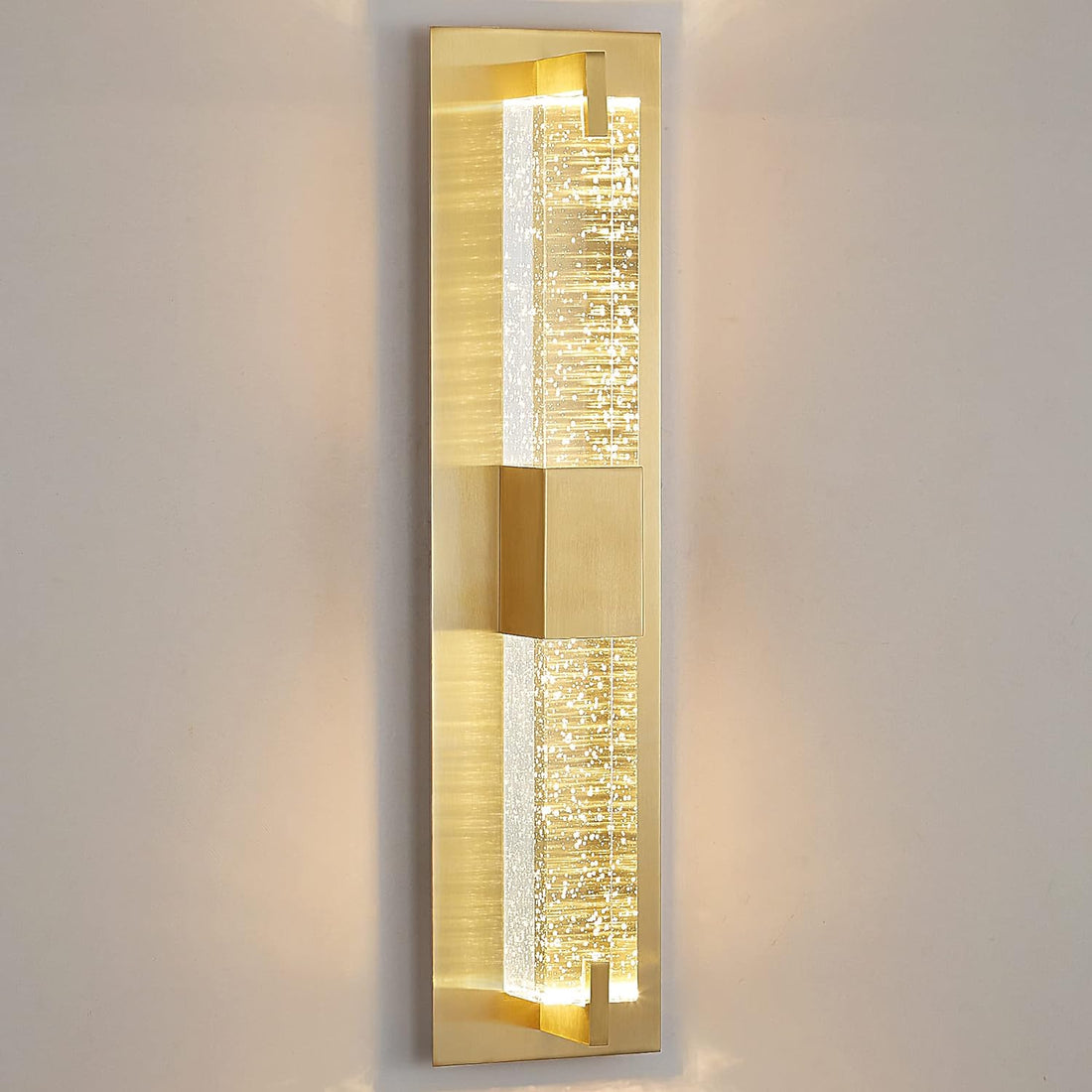 LED Wall Sconce Light: 19 Inch Modern Sconces Wall Lighting 3000K Dimmable Crystal Wall Lamps Indoor Bathroom Sconce Wall Mount Light Fixtures for Living Room/Bedroom/Hallway