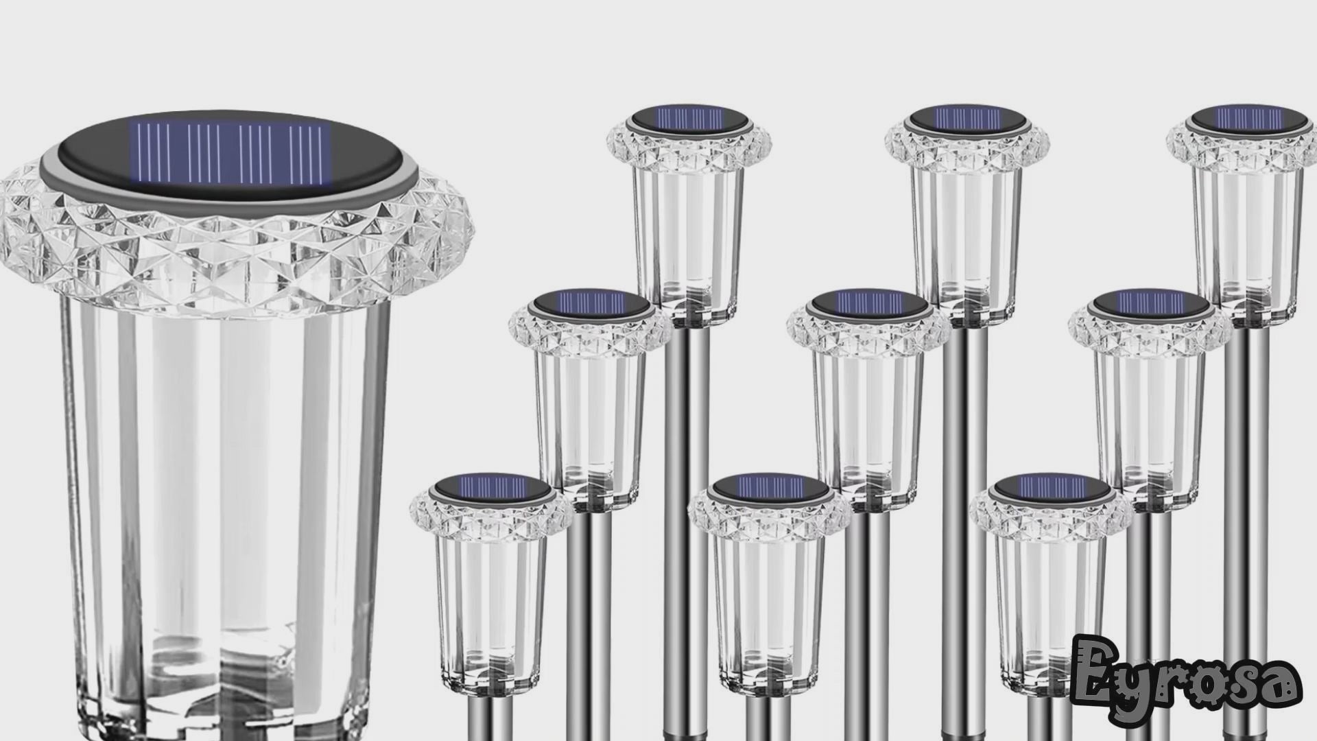 Solar Outdoor Lights, 10 Pack Waterproof Stainless Steel Solar Stake Lights for Pathway Garden Yard Path Walkway Driveway Lawn Patio Outside Decor, Cool White,fast and free delivery.