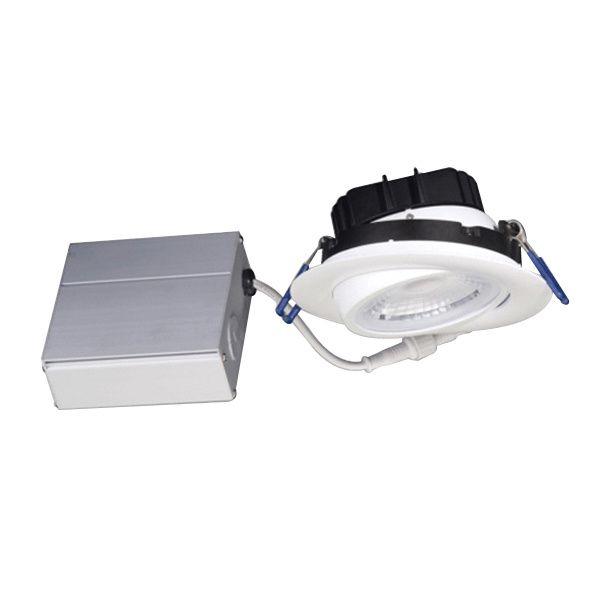 Strak Gimbal White 4" Integrated Slim Panel 7w, 560lm ,Dimmable,IC rated(damp rated)4000k (Natural White) Cetl/Etl (4-Pack)