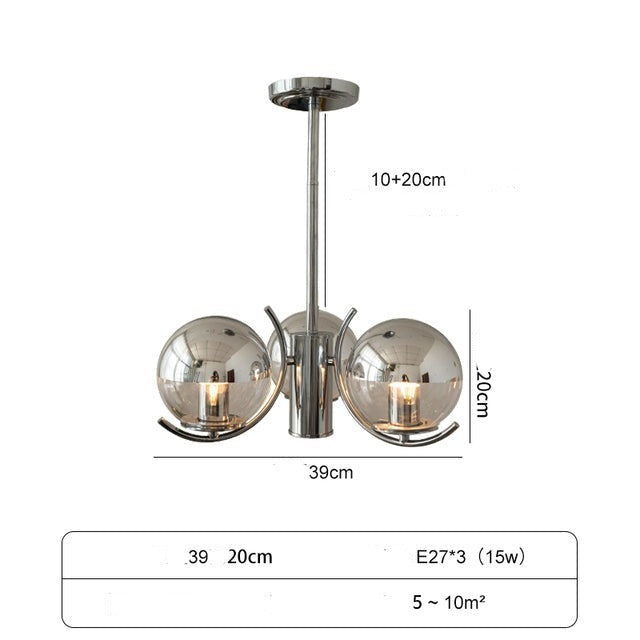 STRAK Bauhaus Chandelier Retro Industrial Pendant Bulb Modern Minimalist Design Luminaire for Living Room Bedroom Ul