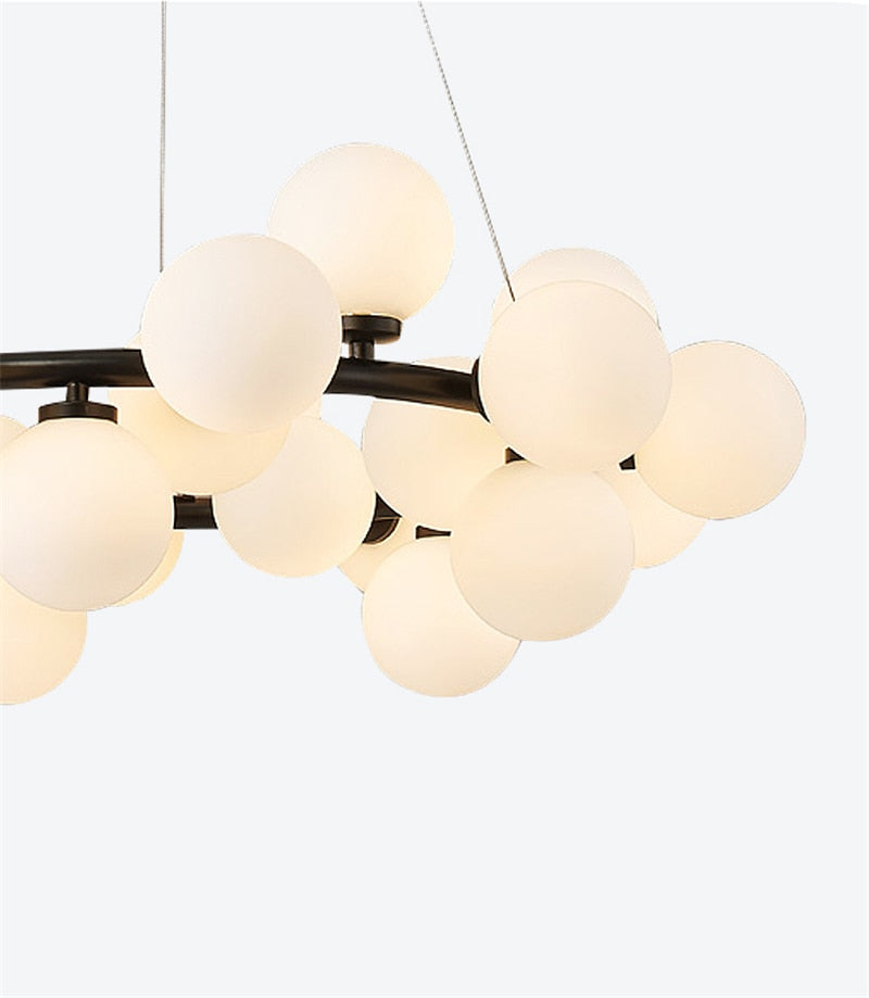 Modern Nordic G4 Led Chandelier Style White Glass Ball Lamp For Living Room Kitchen Lighting Decoration Home Ceiling Fixtures.Certification: UL