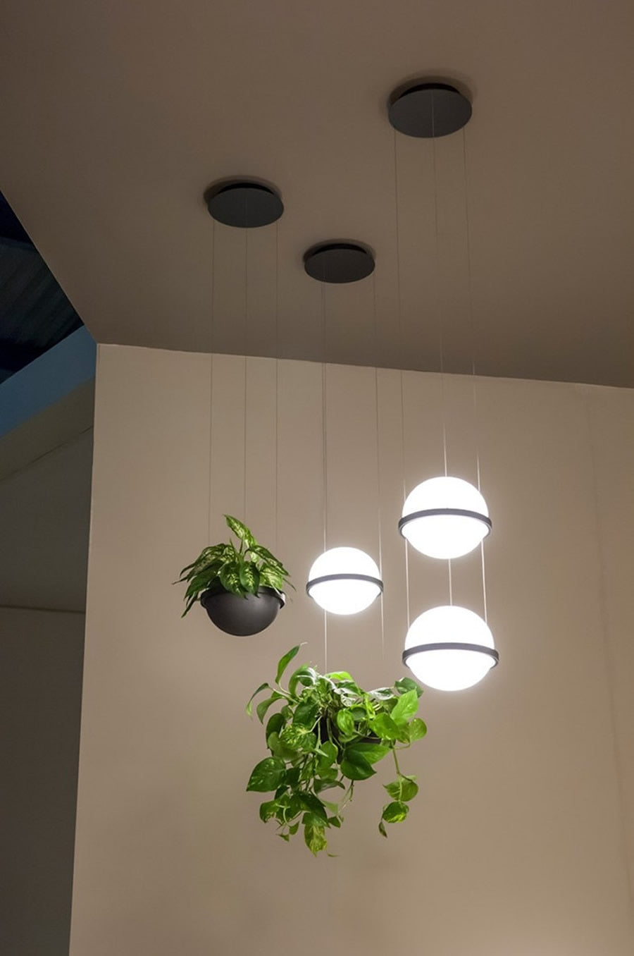 Stair Pendant Lamp Hanging Glass Ball Long Cord Plants Modern Duplex Pot Lamp Deco Chandelier Certification UL, Free shipping to Canada,Delivery 60 days.
