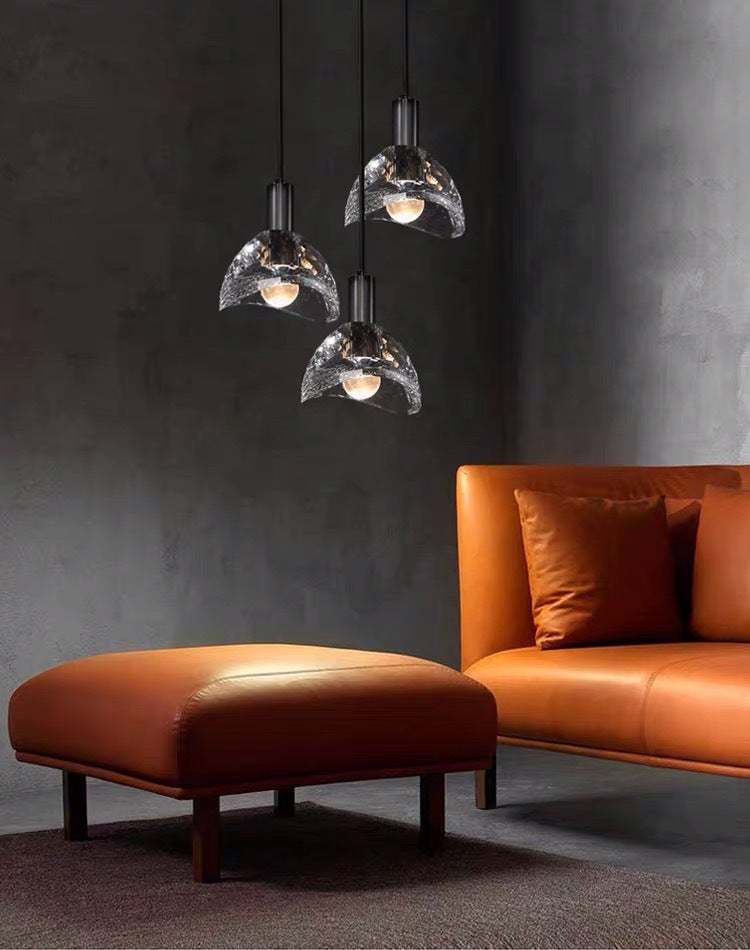 Postmodern copper glass hanging lights for living/dining room decoration, modern lighting accessories for bedroom, night table and cafeteria.Certification UL,, Free shipping to Canada