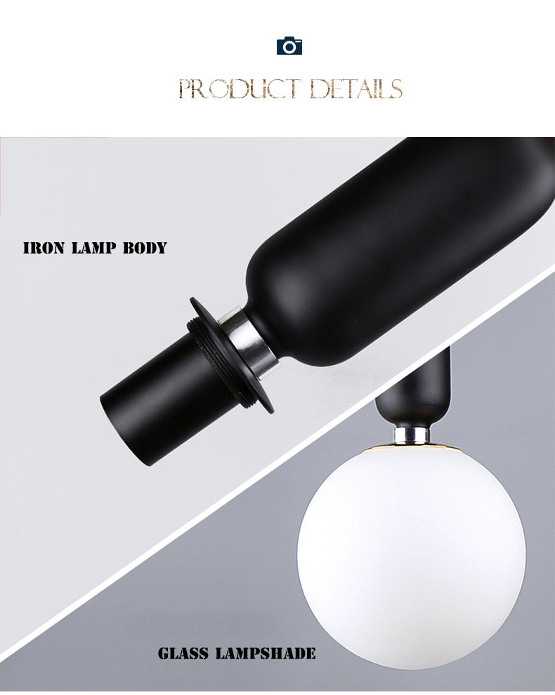 Round Glass Pendant Lights Simple Modern Creative Pendant Lights Single Head Dining Room Bedroom Ul