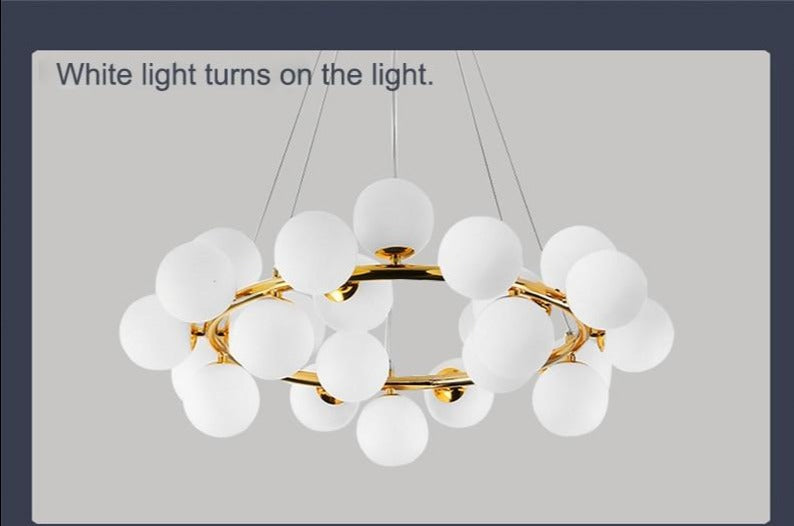 Modern Nordic G4 Led Chandelier Style White Glass Ball Lamp For Living Room Kitchen Lighting Decoration Home Ceiling Fixtures.Certification: UL