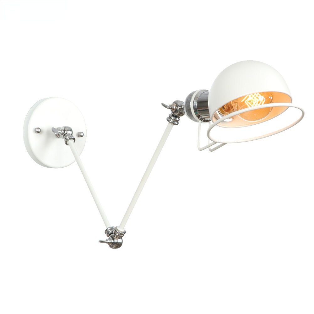 White Adjustable Swing Long Arm Wall Light Fixtures Bedroom Stair Bathroom Edison Loft Vintage Wall Lamp Sconce Lighting.Certification: UL