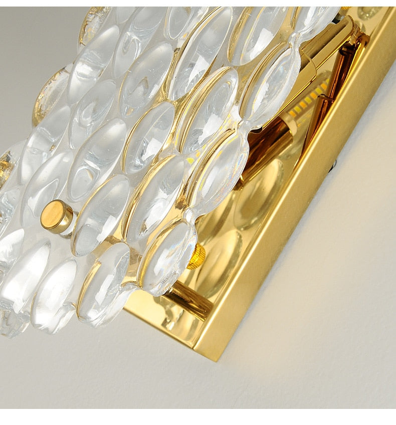 Modern Crystal Gold Wall Lamp Living Room Background Wall Lamp Creative Personality Bedroom Bedside Aisle Crystal Wall Lamp Ul