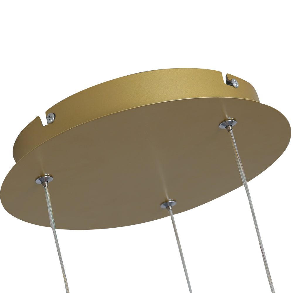 Simple Hanging Decorative Ceiling Pendant Lights Circle Rings Acrylic Gold Nordic Modern Chandelier.Certificate UL