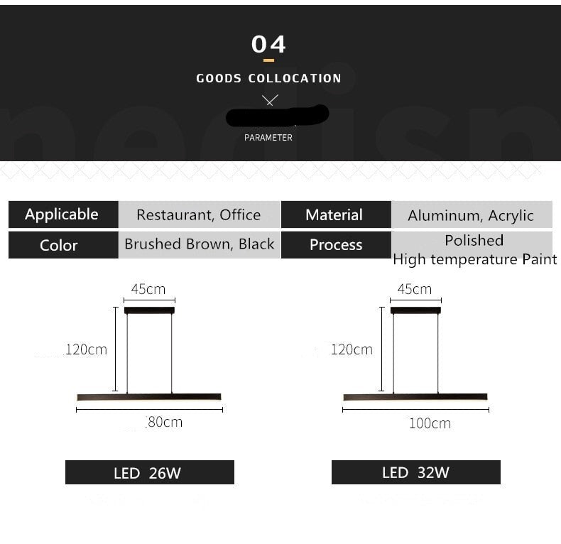 Nordic Pendant Lamp Chandelier Lighting 80cm/100cm/120cm Suitable for Restaurant Led, Office, Dining Room & Study Room, Ul