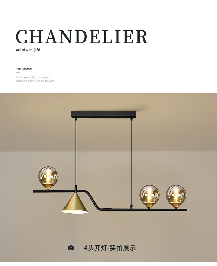Nordic Style Black Chandelier For Living Room Dining Room Kitchen Glass Bulb Led Ceiling Pendant Light Indoor Decoration Lamps. Certification: UL
