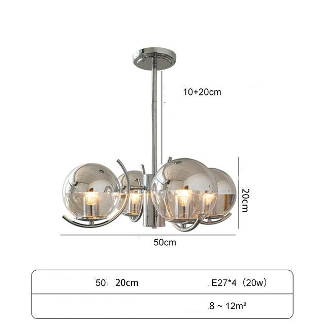 STRAK Bauhaus Chandelier Retro Industrial Pendant Bulb Modern Minimalist Design Luminaire for Living Room Bedroom Ul