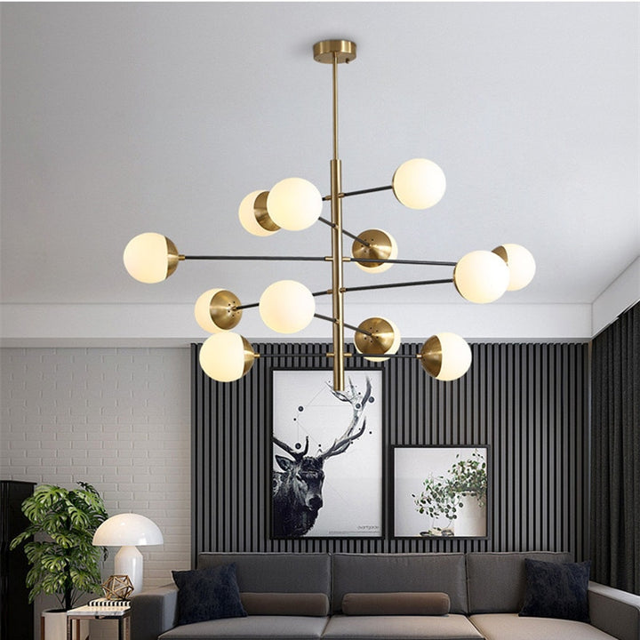 Post Modern Design Metal Molecule Glass Ball Pendant Lamp Creative Art Indoor Light Fixture Ideal for Loft, Villa, Ul