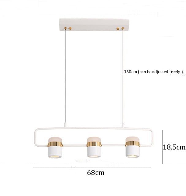 STRAK Postmodern Led Pendant Lights Simple Rose Gold Suspension Lamp for Dining Room Bedroom Hanging Light Ul