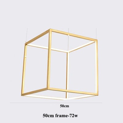 Modern Gold Square Led Chandeliers Lighting Indoor Led Pendant Chandeliers Lights Living Room Decor Hanging Lamp Lobby Luminaire.Certification: UL