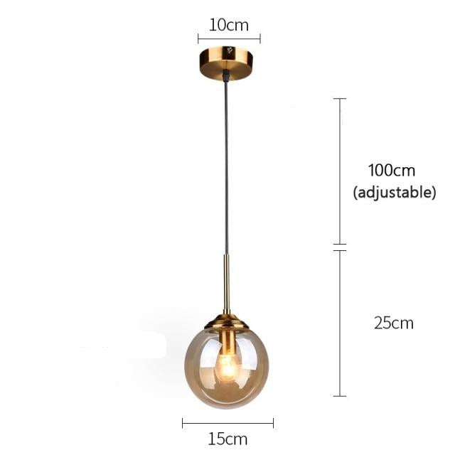 Modern Gold Pendant Lights 15cm Glass Ball Hanging Lights Loft Lamps for Bedroom Living Room Ktichen Home Decor Led Lights..Certification: UL,DELIVERY 60DAYS.Free shipping to Canada.