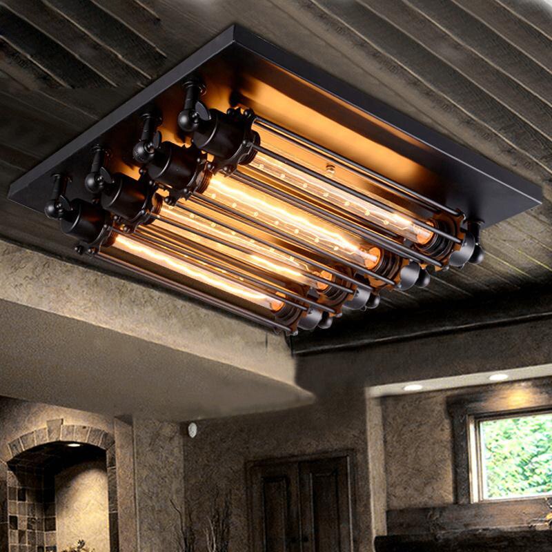 Plafonnier au design rétro Punk avec ampoules Edison, luminaire décoratif de plafond, idéal pour un Loft, un Restaurant, une cuisine, un Bar ou un café, 4 unités, livraison gratuite