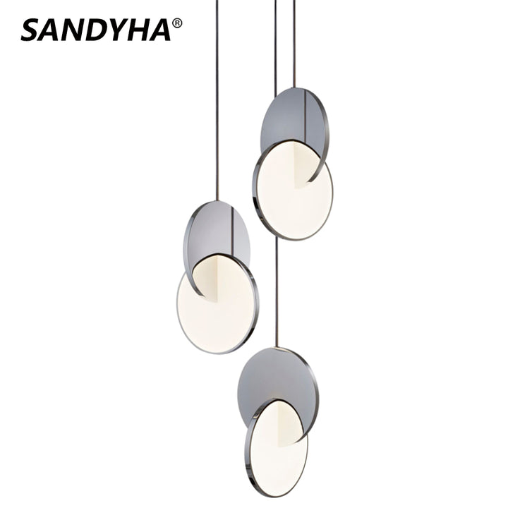 Ring Led Pendant Lighting Modern Geometric Circle Gold Iron Decorative Indoor Small Hanging Lamp Dining Room Bedroom