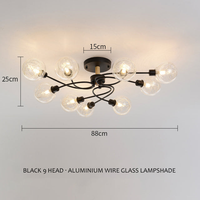 SANDYHA Modern Nordic Led chandeliers Glass Ball Lampshade Ceiling Lamp Living Kitchen Dining Bedroom Home Decor Indoor Lighting