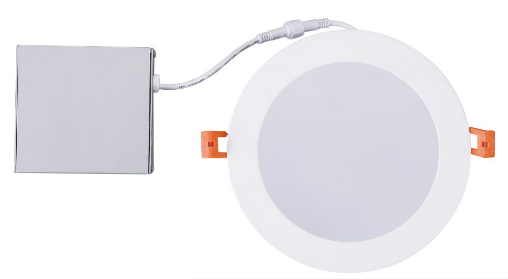 STRAK Led 6-Inch White Slim Panel Downlight 9w 750 Lumens with Junction Box 5000k (6-Pack)