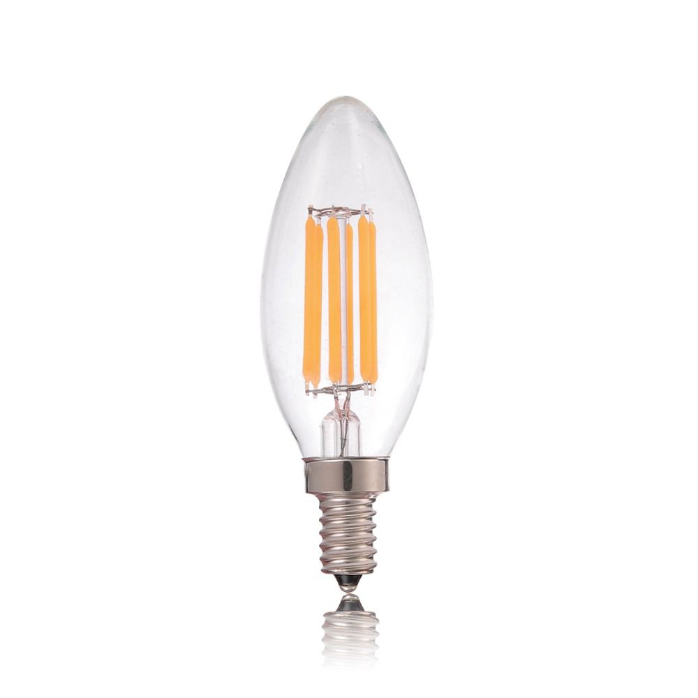 STRAK Candelabra Clear Filament 6w - 60w Equivalent 2700k, E12 Base, Cri90, Dimmable Led Light Bulb, Energy Star (4-Pack)